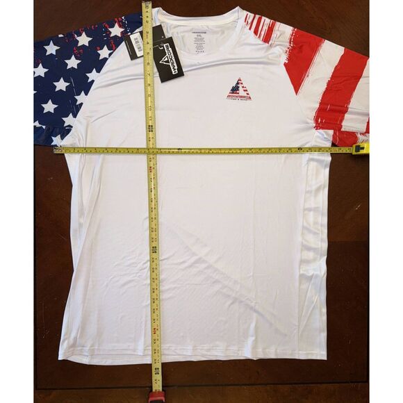 NWT HardCore Fish & Game 5XL Bad to the Bone Patriotic Fishing Swim Shirt - Picture 5 of 6